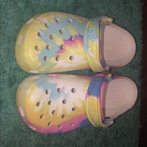 Tie dye crocs